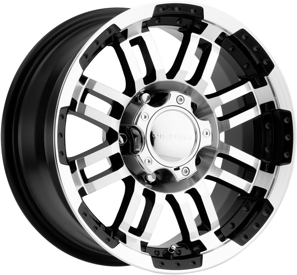 Vision 375 Warrior Trailer 14x5.5 5x4.5" +0mm Black/Machined Wheel Rim 14" Inch