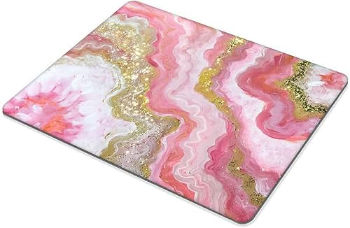 Miniatura 4 de Dazzling Geode - Alfombrilla de mouse personalizada con diseño de mármol rosa dorado, base de goma antideslizante, para computadoras, laptop,