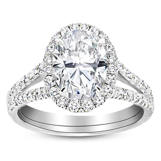 3.5 Carat Split Shank Lab Grown Diamond Ring