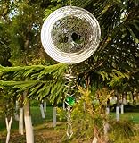 6" Hanging Wind Spinner with Sun Catcher Tail- Outdoor 3D Metal Decor Wind Spinner Yard Garden Outsi