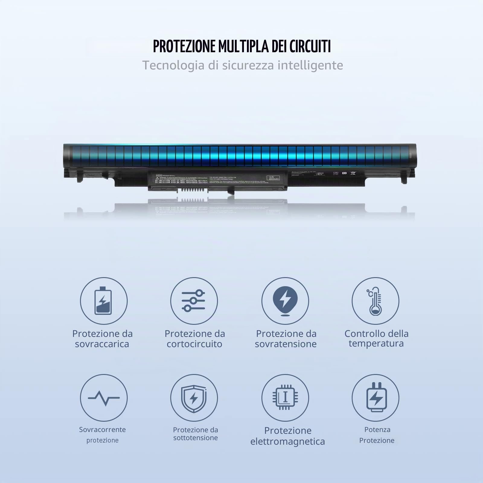 Batteria HP Portatile per HP 250 255 240 G4 G5 HS04 HS03 807957-001 807956-001 TPN-C125 HSTNN-LB6V HSTNN-LB6U 807611-421 807612-421 15-AF067SA,per Pavilion Laptop Batterie(4 Celles/14,8V/38WH/2800mAh)