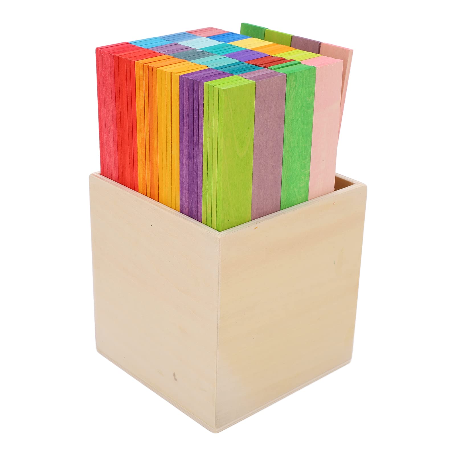 120PCS Bunte Holzbausteine ​​Brückenbau Stapelspielzeug Kleinkind Kinder Handgemachtes pädagogisches Puzzle-Spielset Premium Lindenholz Vorschul-Lernwerkzeug