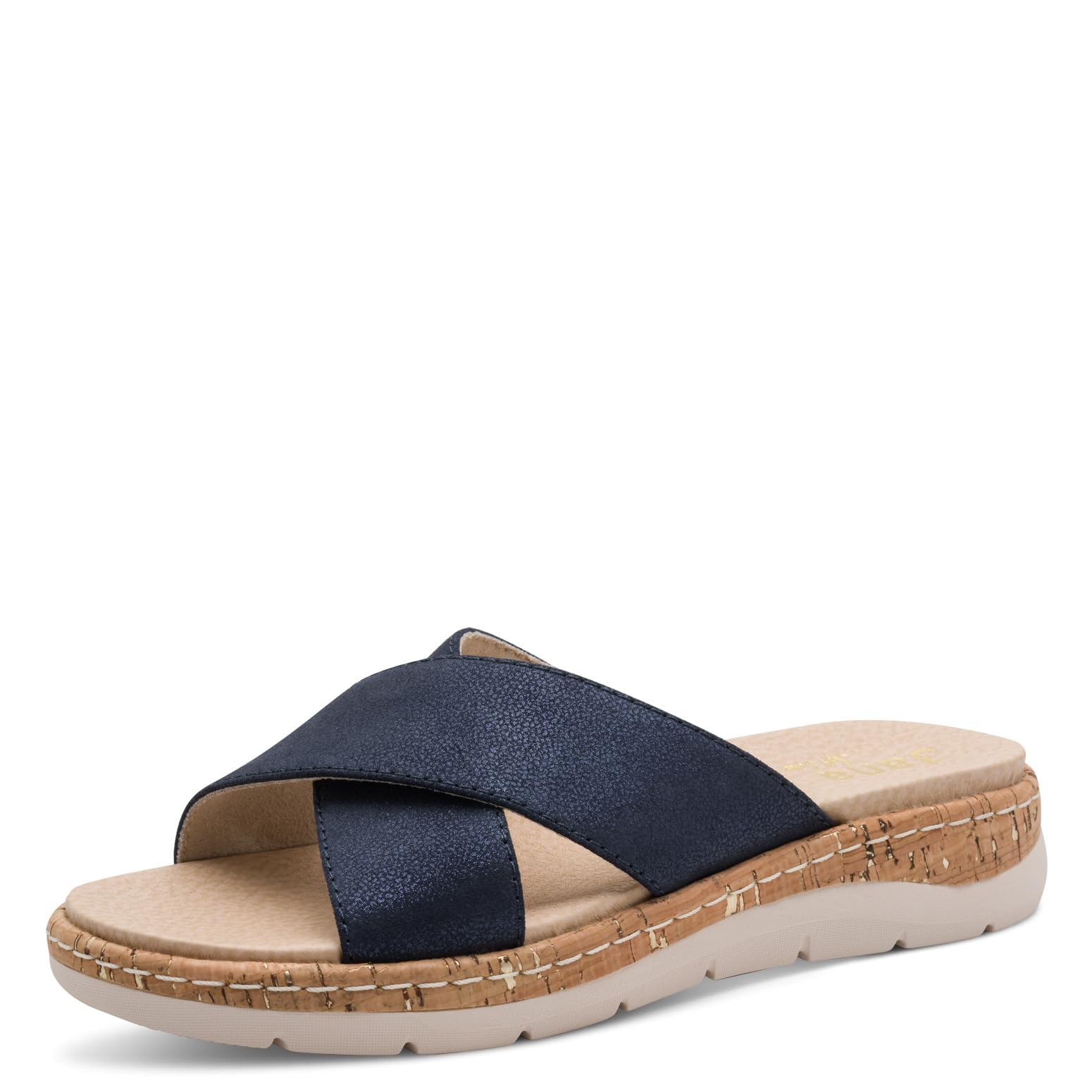Jana Softline Leather Wedge/Plat Mule 8-27701-46, Flat Sandals Women, Navy, 38 EU