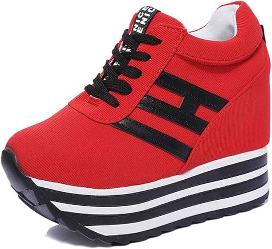 Amazon Rimocy レースアップ ヒール インヒール26cm 厚底 スニーカー ハイカットスニーカー スニーカー