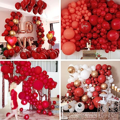 Image of 50 Pcs Retro Balloons Made of Strong Rubber (Retro Red)