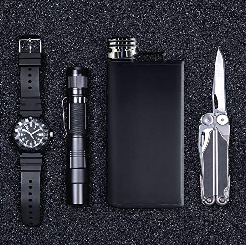 Harland 8Oz Matte Black Flask + Funnel - 2X Wider Mouth Stainless Steel Hip For Liquor, Whisky, Leakproof Easy Pour In Slim Classy Pocket Design Engrave-Able Groomsmen Gift (Raven Black) #TOP6