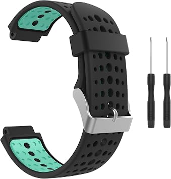 Replacement Band for Garmin Forerunner 235/220/230/620/630/735XT Replacement Strap Black+Mint Green