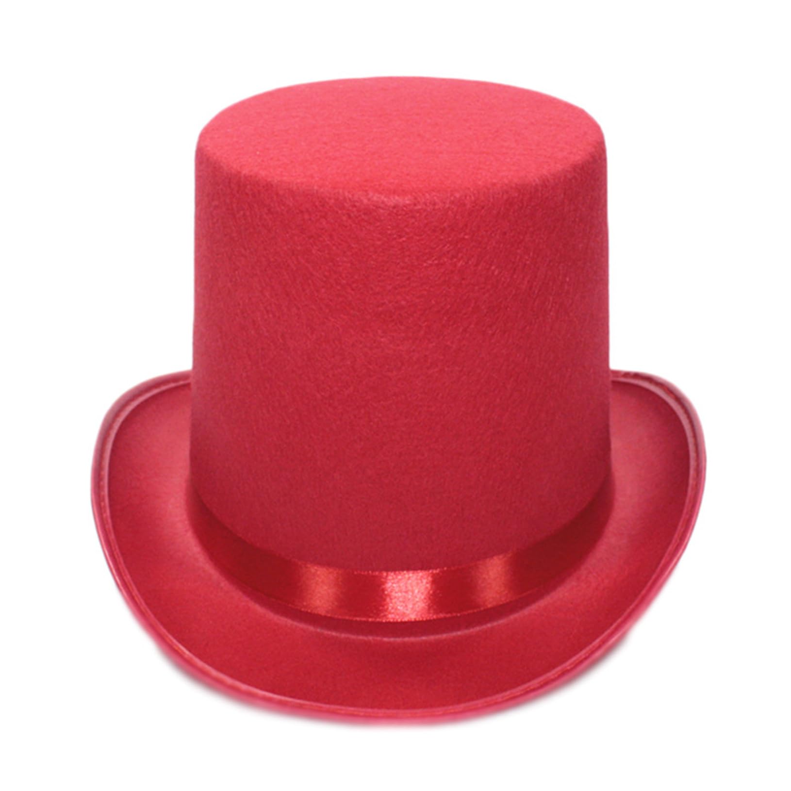 Freebily Deluxe Black Magician Formal Costume Top Hat Victorian Hat for Men Dress up Cosplay Party Accessories Red One Size