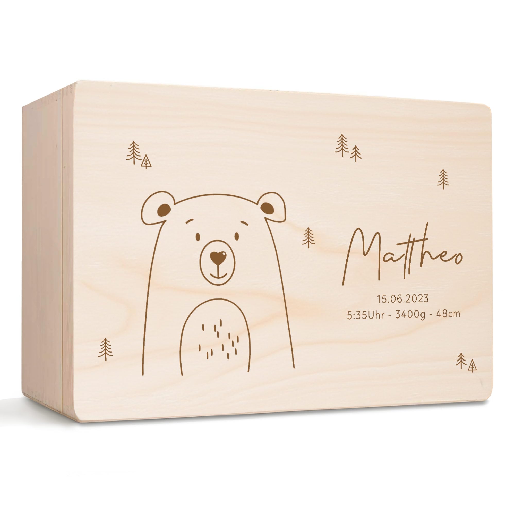 Little-Deco Personalisierte Erinnerungsbox Box Aufbewahrungsbox Erinnerungskiste mit Namen Holzkiste für Kinder Geschenkbox Geschenkidee für Jungs Mädchen Geburtstagsgeschenk XHL1199-03