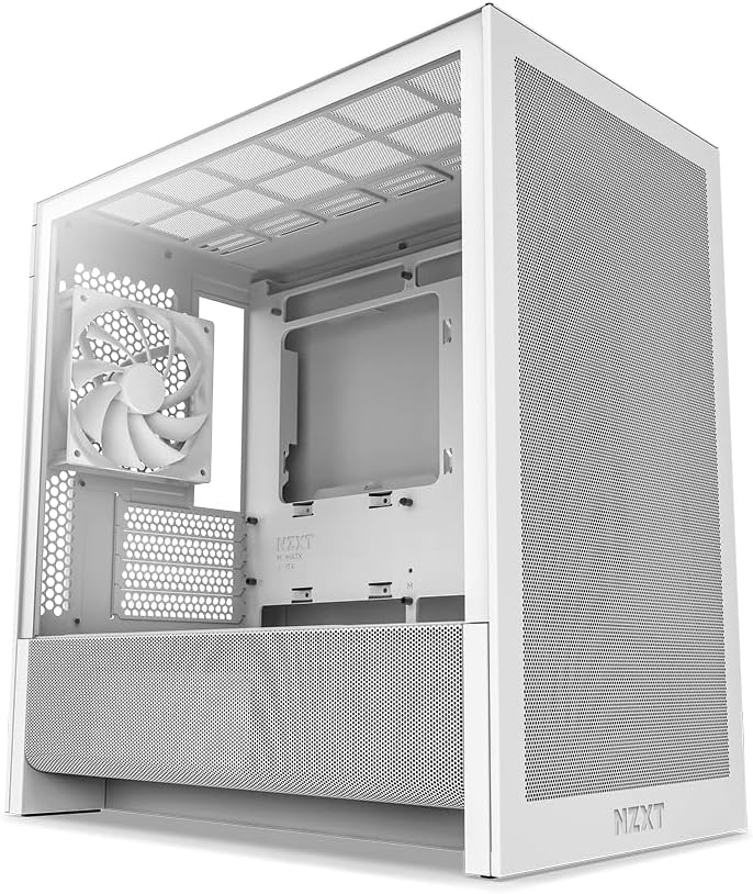 NZXT H3 Flow - Micro-ATX Airflow PC Case - White: image 1 of 8
