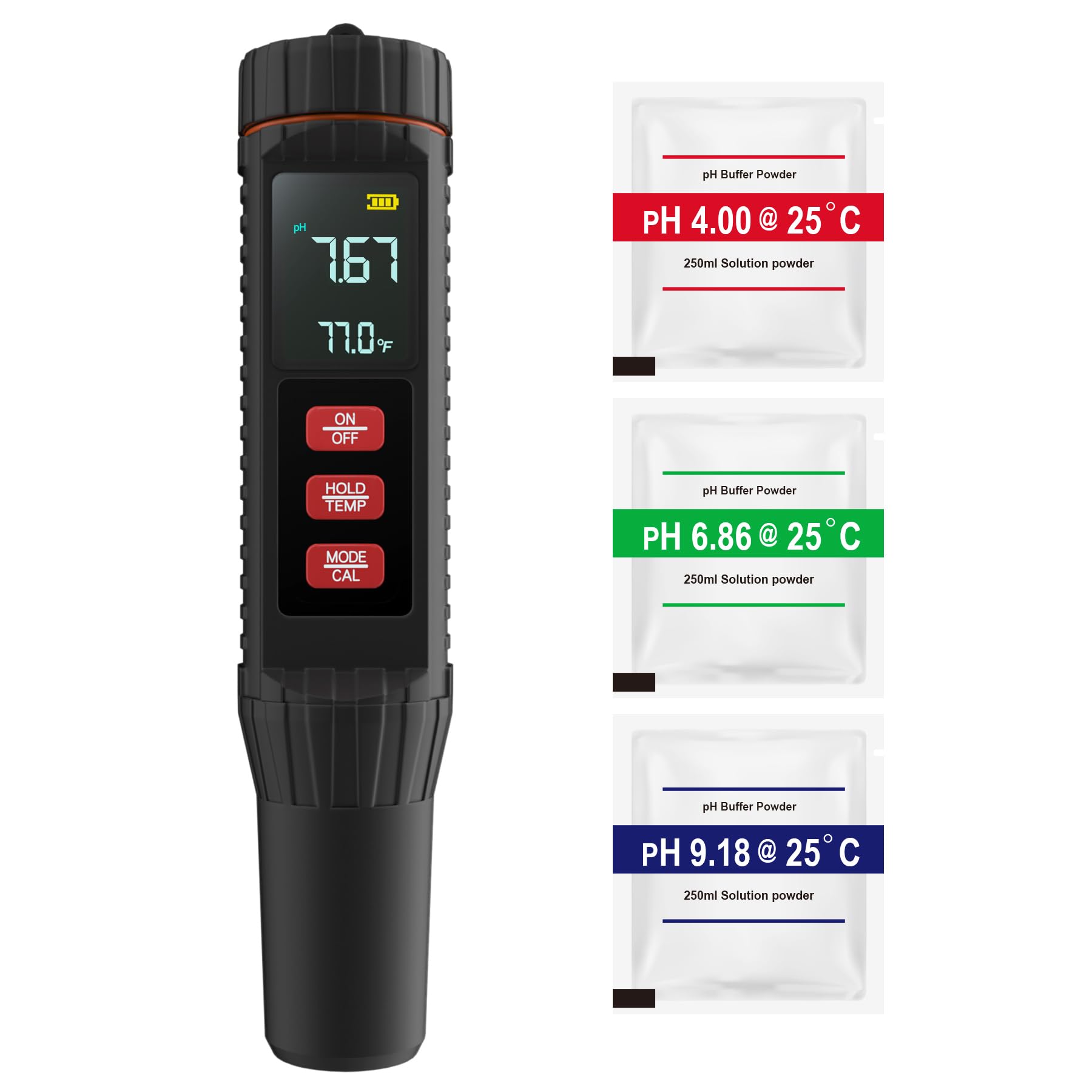 Forever Speed Medidor de pH Agua 7 en 1 pH Meter pH/TDS/EC/ORP/SALT/S.G./TEMP Alta Precisión para Piscina Acuario