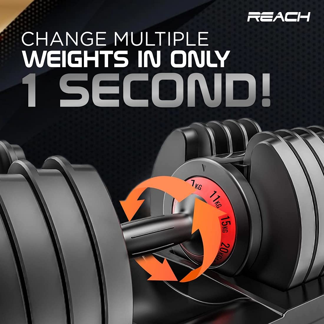 Reach Power 20 Adjustable Dumbbells (3Kg to 20Kg) for Home Use and Perfect  Fitness Product Easy Weight Adjustments Suitable for Men and Women Best