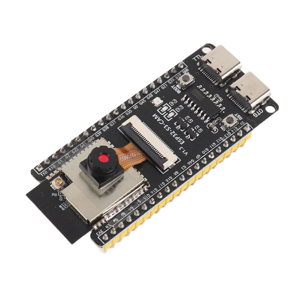 ESP32-S3-CAM Placa de desarrollo WiFi Bluetooth Core Board con cámara N16R8 Módulo Dual Tipo-C Interfaz