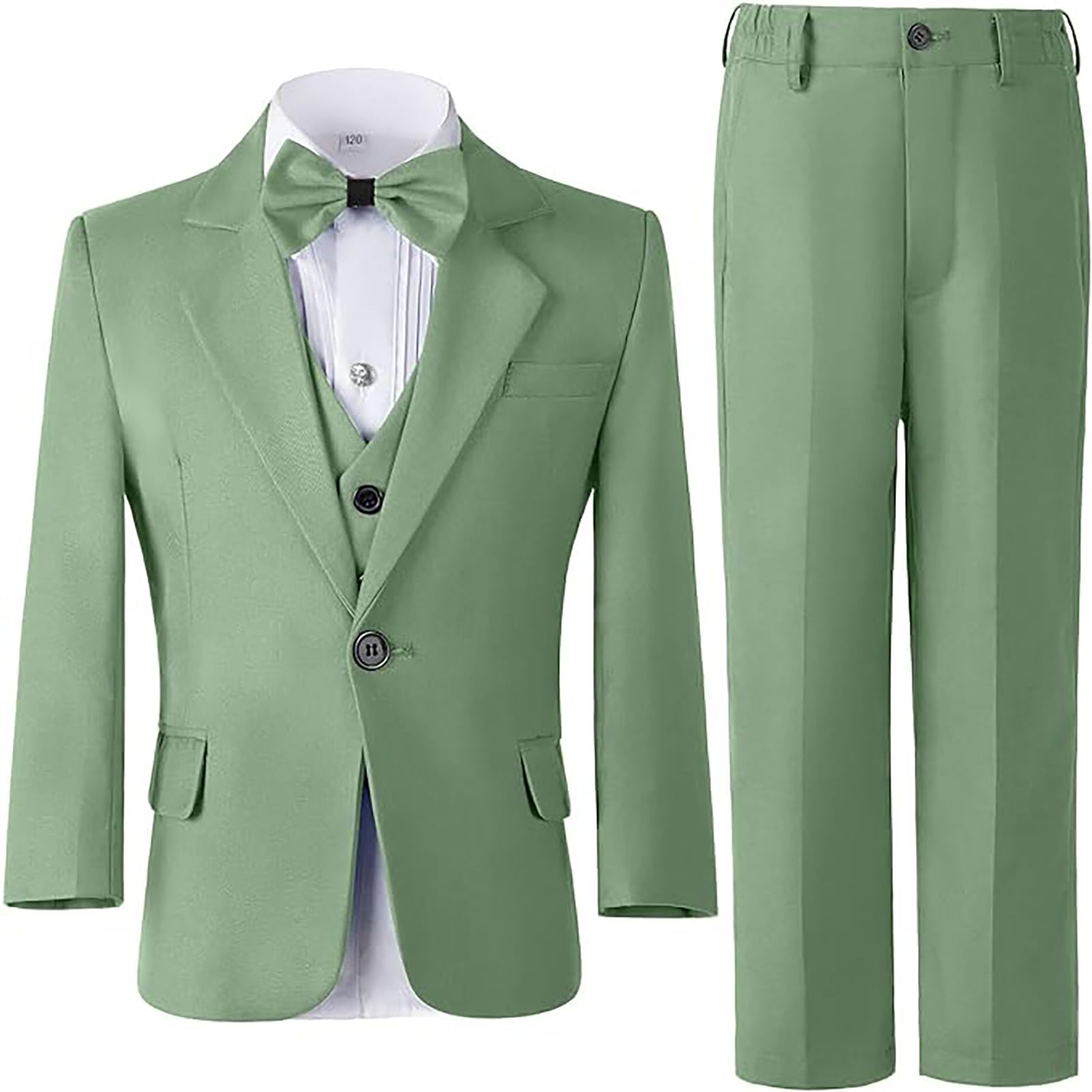 Costume de smoking 3 pièces pour garçon, coupe ajustée, costume de mariage à un bouton, blazer, pantalon, gilet