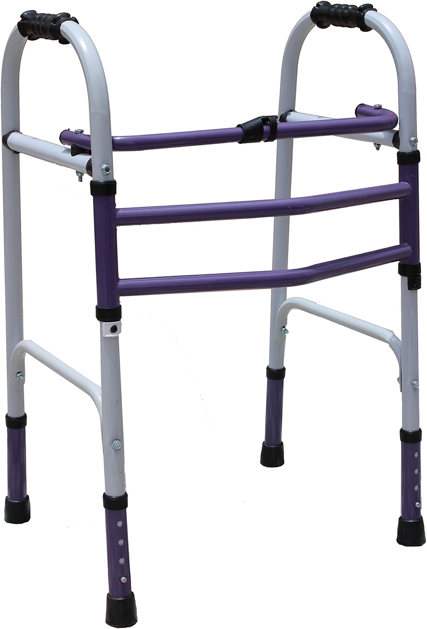 KDS SURGICALHeight Adjustable Foldable Old People Purple and White Walking Walker - Unisex