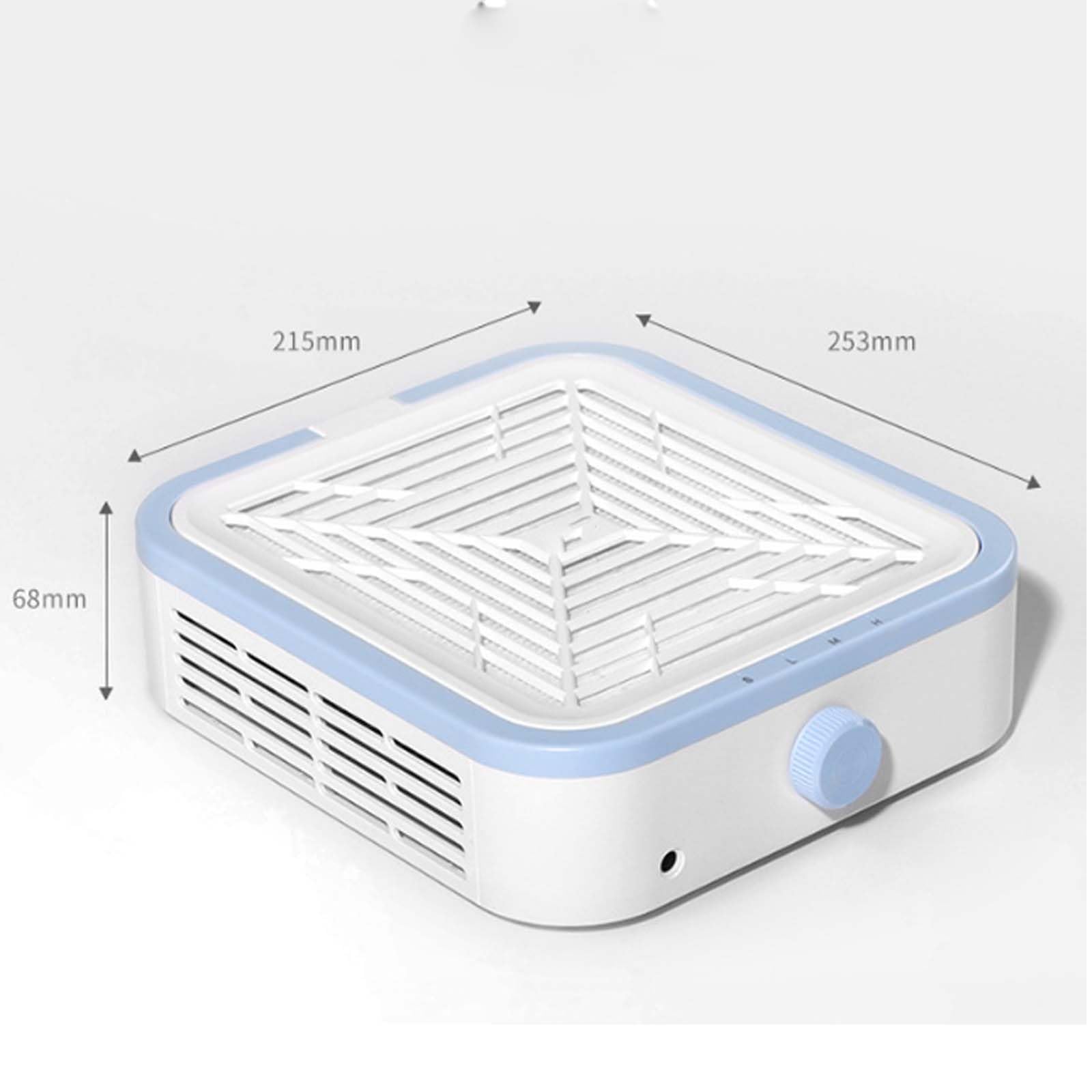 Questo aspirapolvere per Smalto da Tavolo Presenta Tre impostazioni di velocità, Una Grande Presa d'Aria a Rete e Uno Schema di Colori Semplice Bianco e Blu