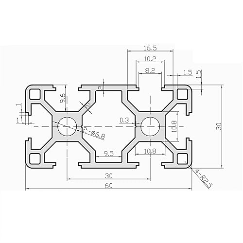 Miniatura 2 de Coavoo Extrusión de aluminio 3060 de 116.14 pulgadas  116.142in de longitud, ranura en T, plateado, paquete de 2 unidades, aluminio extruido de
