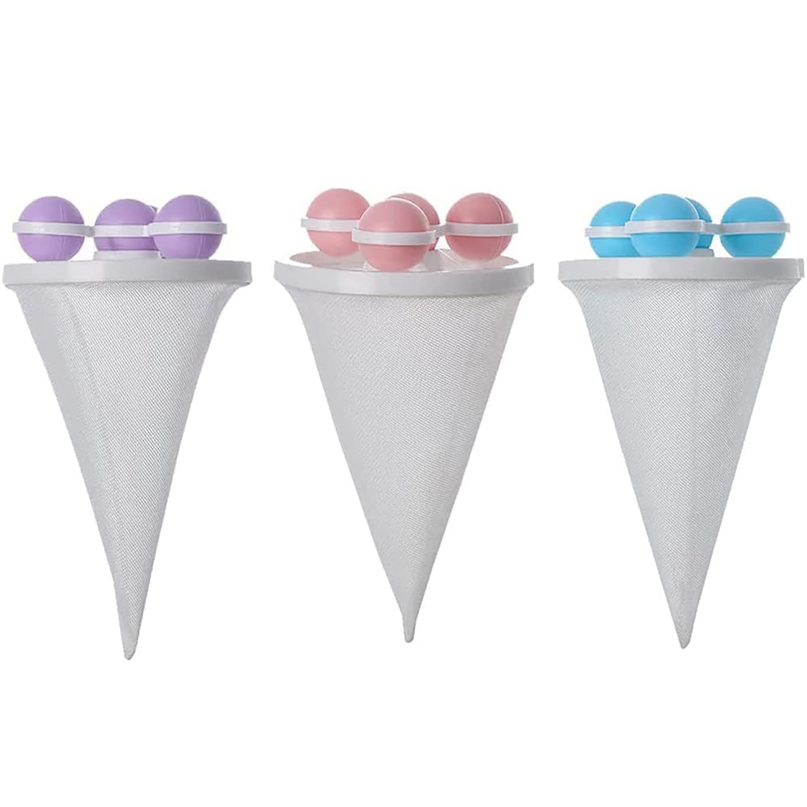 Yestrong Multicolor Floating Hair Filtering Mesh Removal, 3Pcs Hair Filter For Washing Machine Lint Catcher For Washing Machine, Household Reusable Washing Machine Floating Lint Mesh Bag (Multicolor)