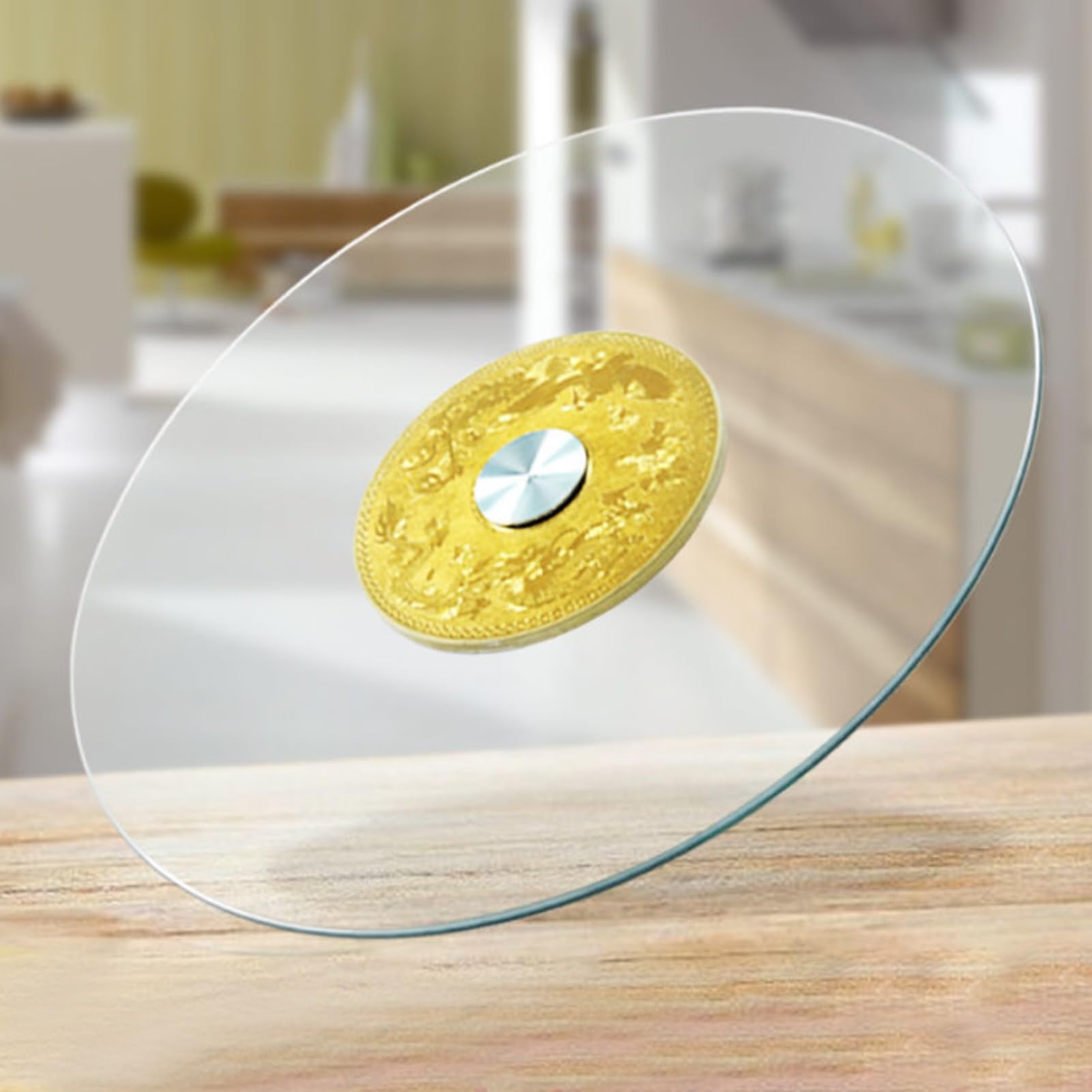 AYHARYLH Lazy Susan Tempered Glass 80 Cm (30 Inch) Swivel Large Tabletop Serving Plate Heavy Duty Turntable Round Dining Table Turntable Round Clear Dining Table Tray For Dining Table Serving Plate
