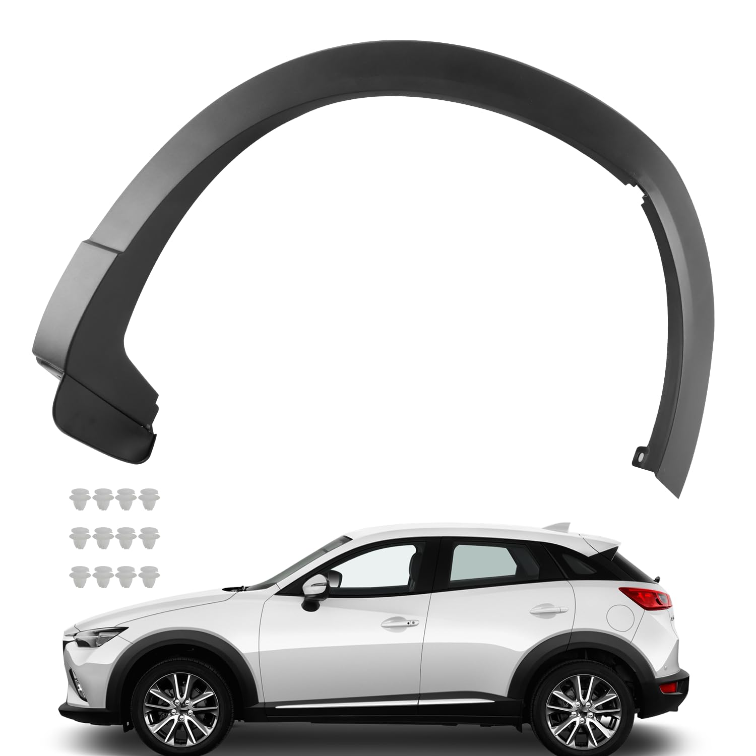 Moldura de paso de rueda trasera derecha SleYuYir para guardabarros trasero izquierdo del lado del conductor, compatible con Mazda CX 9 2016-2023 OEM TK48 51 W60H TK4851W60H TK48 51 W60F TK4851W60F