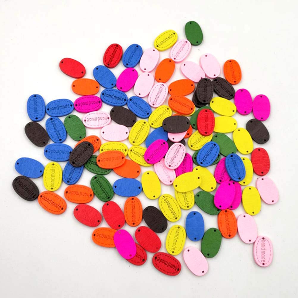 Étiquette En Bois Blanc Faite à La Main Avec 2 Trous, Idéale Pour Le Tricot, Les Loisirs Créatifs, La Couture Et Le Scrapbooking. - France