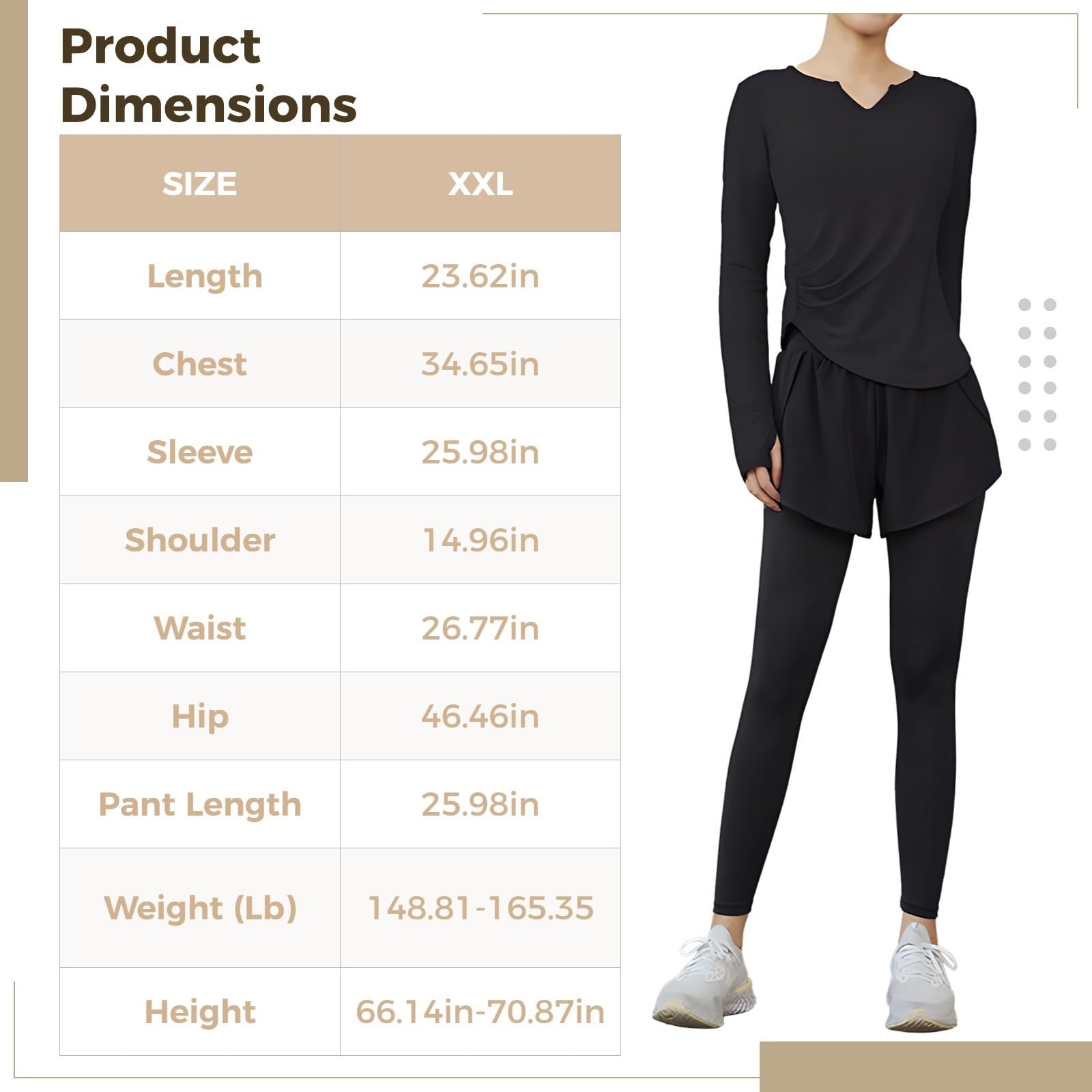 Conjunto de entrenamiento de 3 piezas para mujer, tela transpirable y antibolitas, ropa de yoga para 135-150, cómodo atuendo atlético, Negro -, talla única