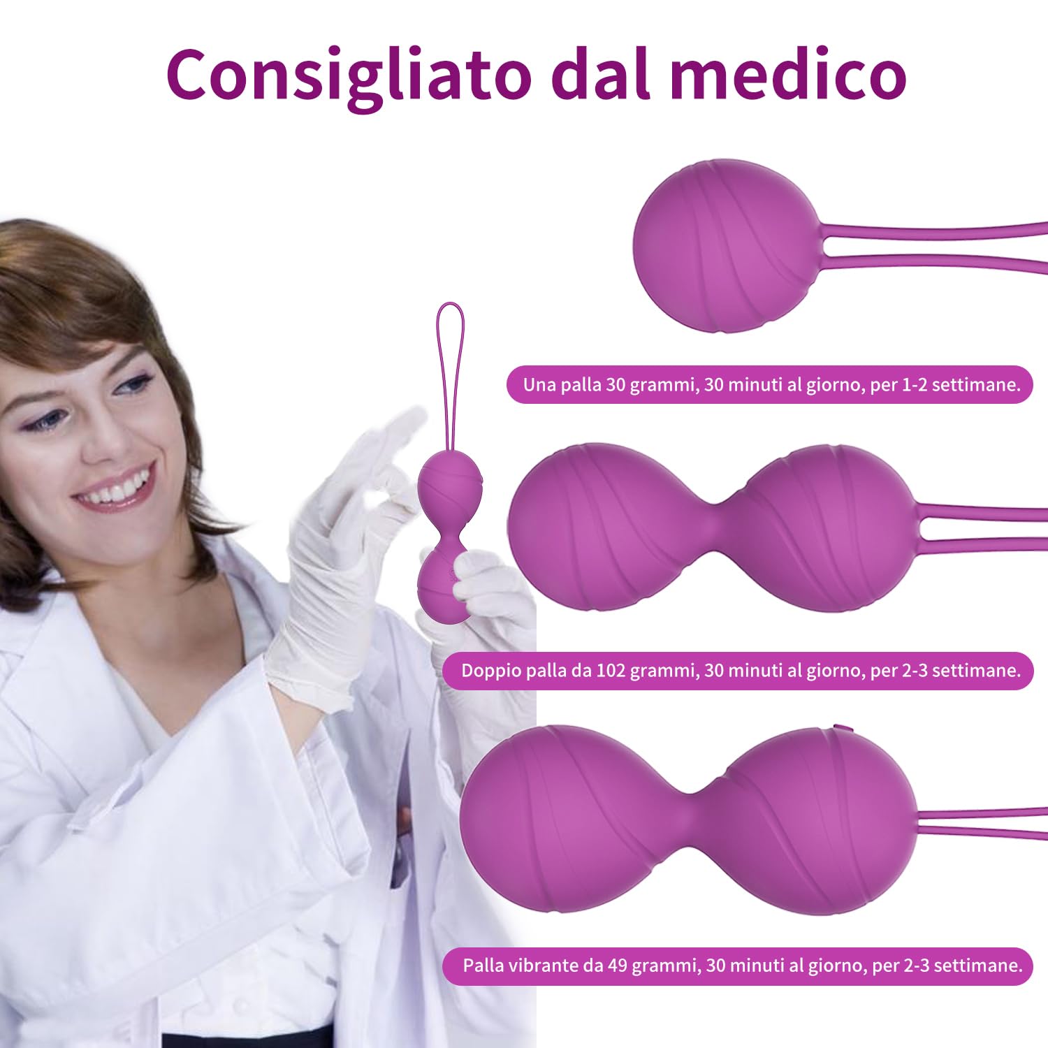 Ovetto Vibrante Con Telecomando 10 Modalità, Vibratore Sex Toys 3 IN 1, Controllo Della Vescica ed Esercizi Per il Pavimento Pelvico, Vibratoreper Donna Wireless, Kegel Palline Vibranti, Impermeabile