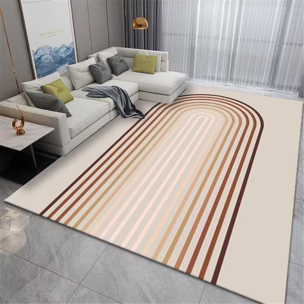 Tapis antidérapant de salon beige 100x160cm moderne et sécurisé