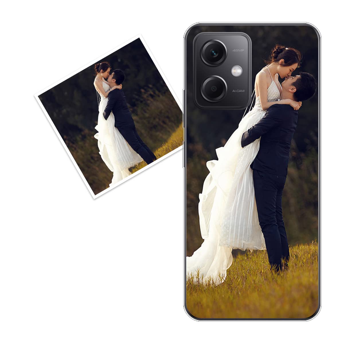 Cover personalizzata compatibile per Oppo A17 4G con la tua foto o la tua frase - Custodia personalizzata in tpu trasparente