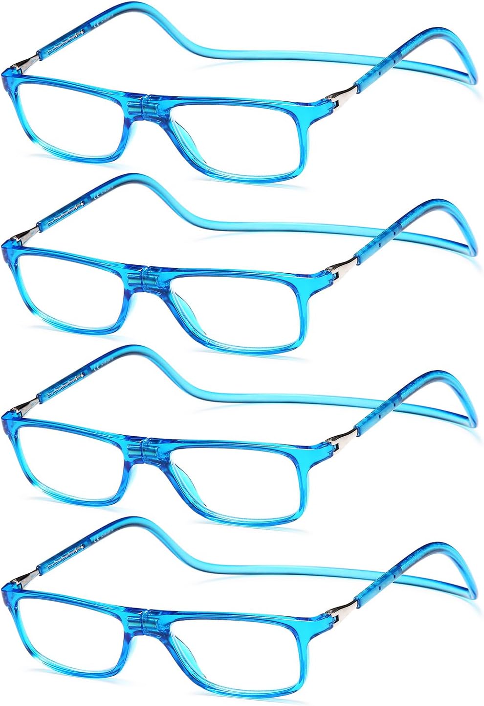 new vision nv2904 reading glasses magnetic reading glasses comfortable magnetic closure front lightweight reading glasses nv2904 reading aid for men and women 4 blue 3.5 x