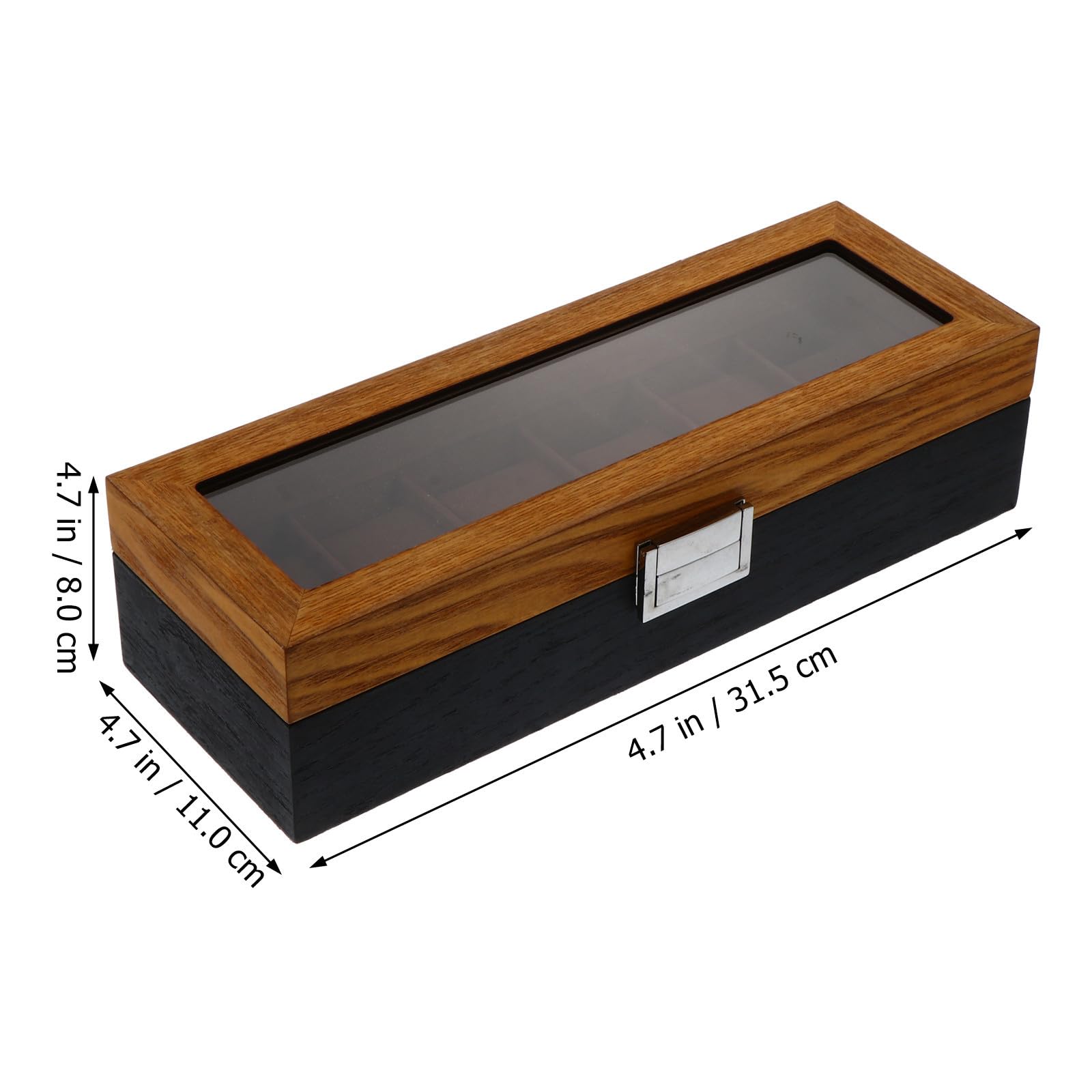 Organizador de Relojes Caja Expositora para Relojes de Madera Retro de 6 Compartimentos, Protege de Arañazos y Daños, Fácil de Limpiar, Obsequio para Cumpleaños y Navidad
