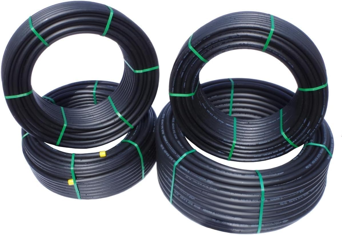 Kolor Neu 3-Lagig PE Rohr PN6 (6 Bar) Verlegerohr Wasserleitung 20mm 25mm 32mm Versorgungsleitung Bewässerung PE-Rohrleitung Druckrohr unterirdisch u oberirdisch (25 mm x 25 Meter)