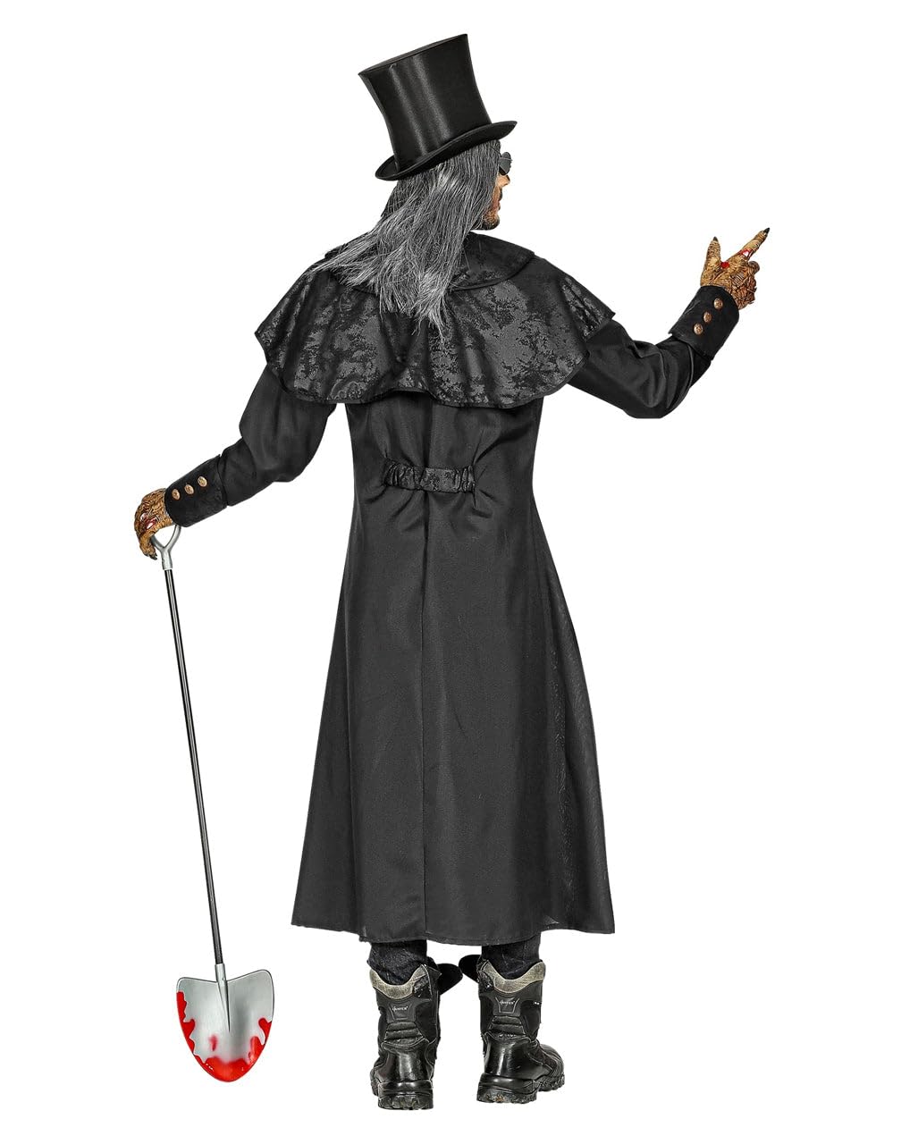 Horror-Shop Totengräber Kostüm Mantel mit Kragen für Herren als Verkleidung für Halloween XL/XXL