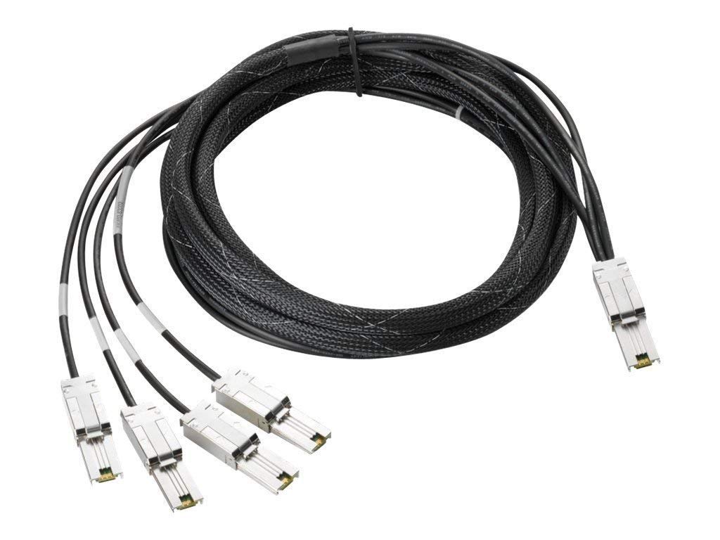 Hewlett Packard Enterprise StorageWorks 4m External Mini-SAS to 4x1 Mini-SAS Cable Noir