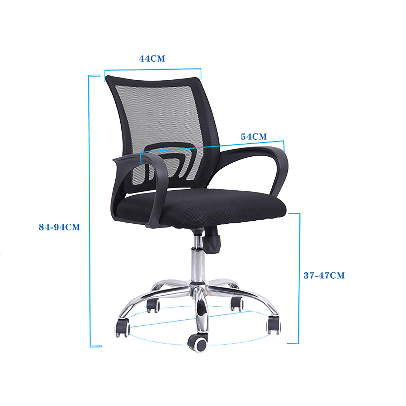Fotel gamingowy, ergonomiczny fotel biurowy, regulowana wysokość, krzesło biurowe, obrotowy fotel komputerowy, siatkowy fotel z tkaniny do domu, konferencji, biura,B One Size