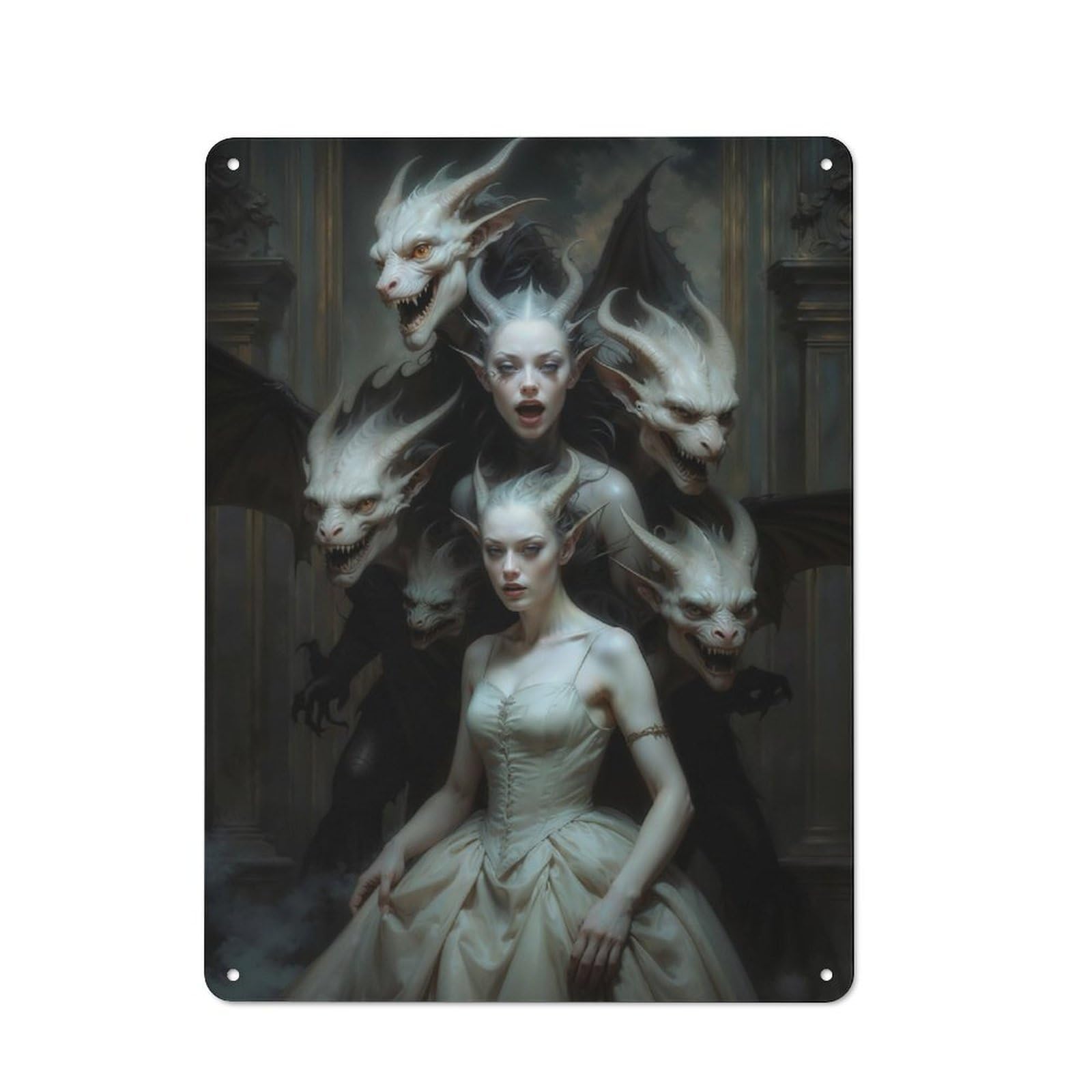 Junmoney Haunted Mansion Rustic Metal Sign 40X30cm For Hallway Wall, For Collectors Of Rustic Metal Wall Decor
