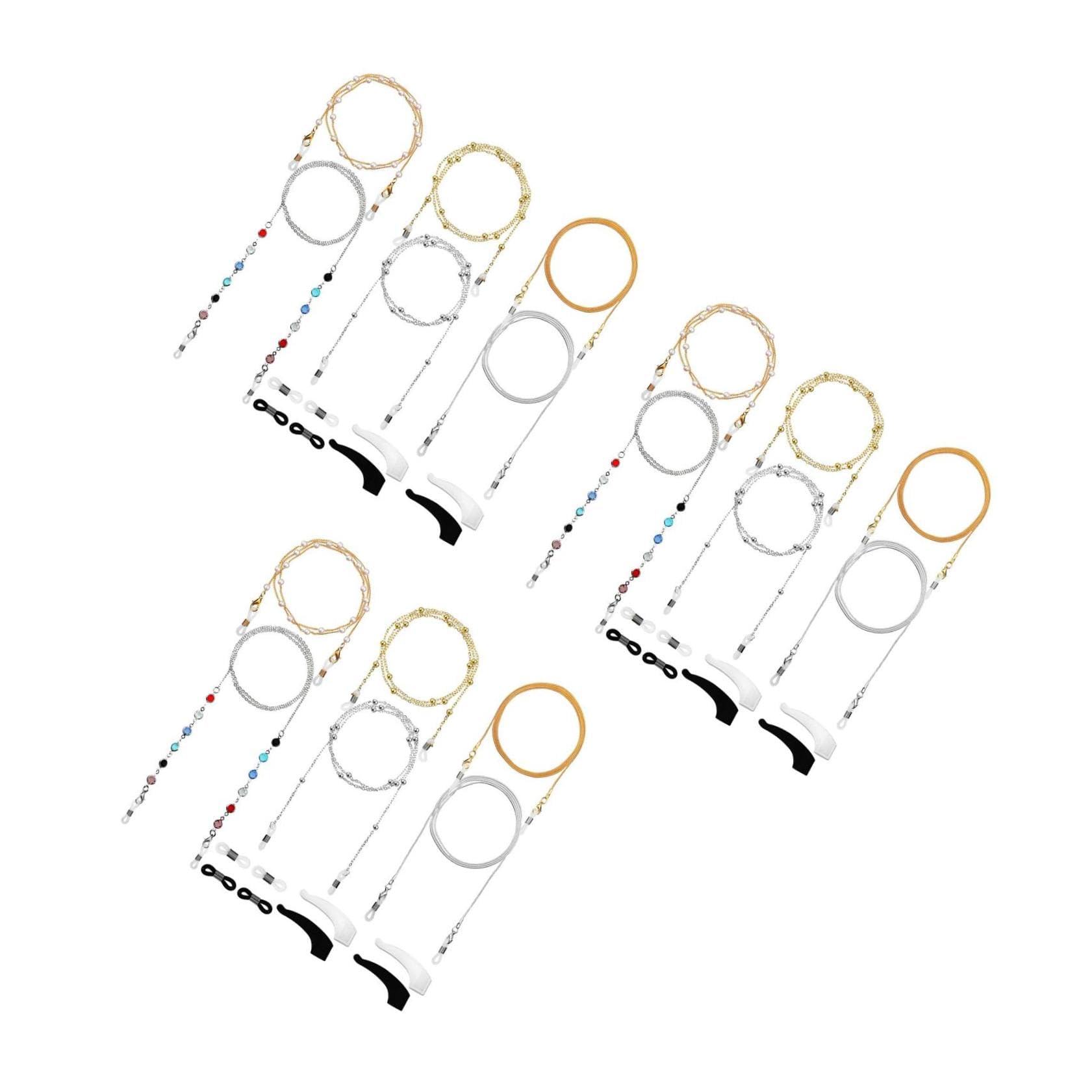 LIFKOME Cadena De Máscara De Cadena Para Gafas Conector De Cadena De Anteojos Cadenas De Gafas Con Cuentas Delicadas Cadenas De Gafas Retenedor Antigafas Taladro De Doble Cara