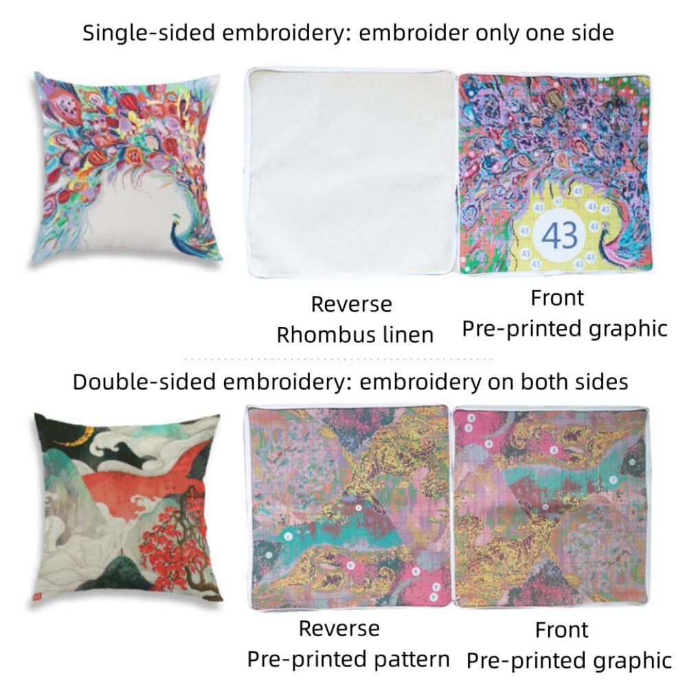 11CT Broderie Coussin Stitch Kit De Housses D'Oreiller Brodées - 45 x 45 cm