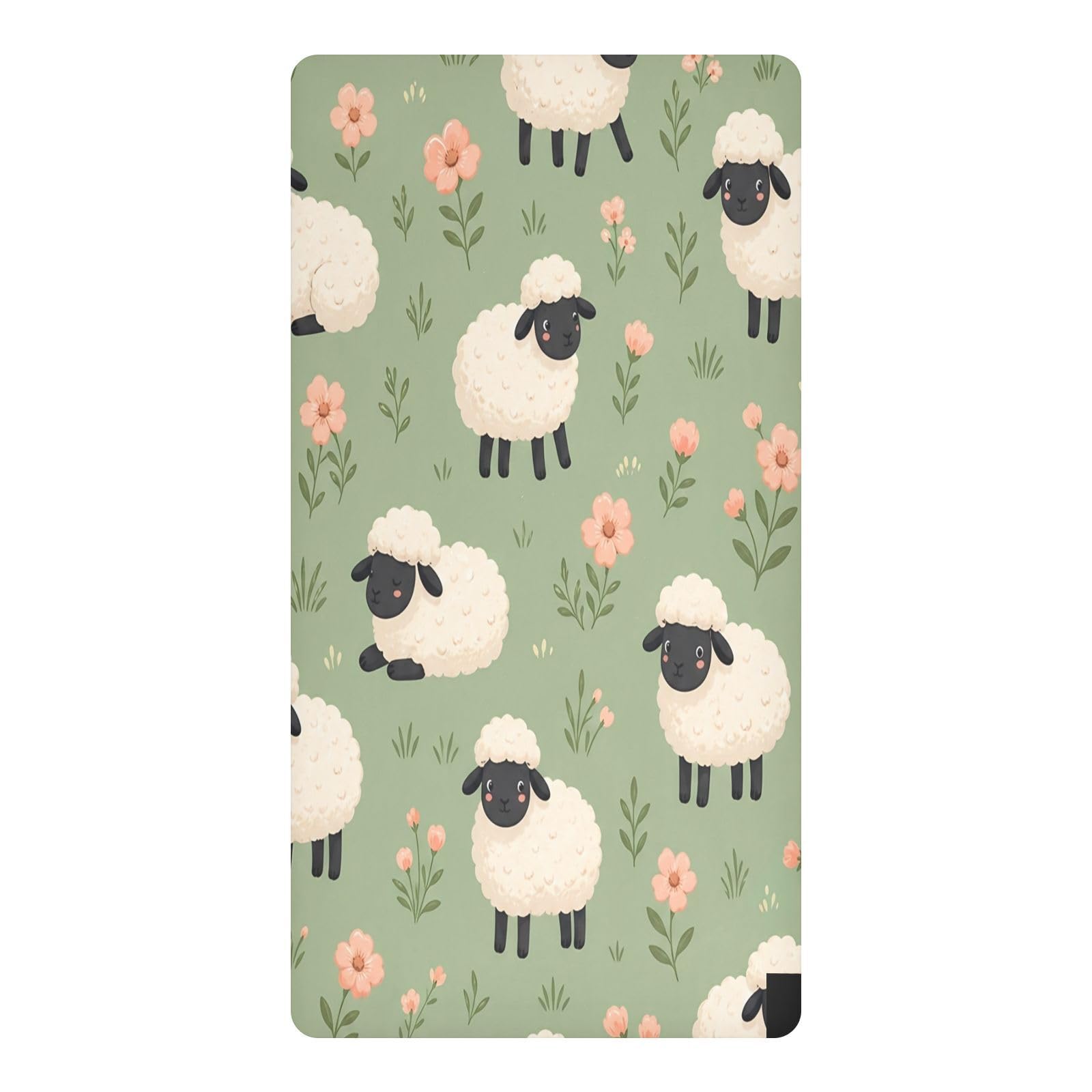 BOESI Meadow Sheep Waterproof Crib Sheet,Fitted Mattress Protector