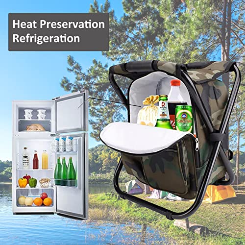 Folding Camping Chair Stool Backpack with Cooler Lightweight Waterproof Outdoor Hunting Fishing Chairs for Heavy People, Lawn, Hiking, Travel - Image 6