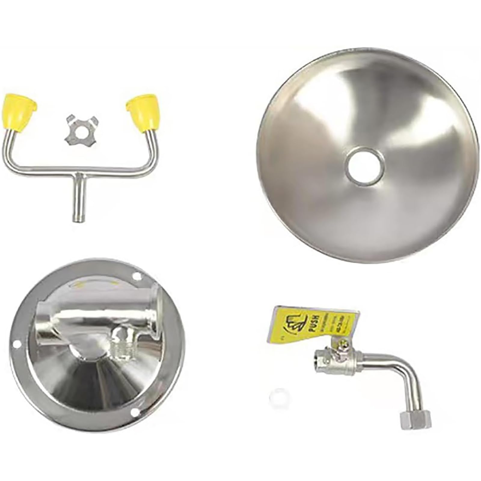 Station Lavage Oculaire Murale, Douche Oculaire Double Jet avec Cache-poussière, Filtration Double Couche/Pression D'entrée d'eau : 0,2-0,4 MPA/débit d'eau : 12-18 litres/Minute, pour Usines