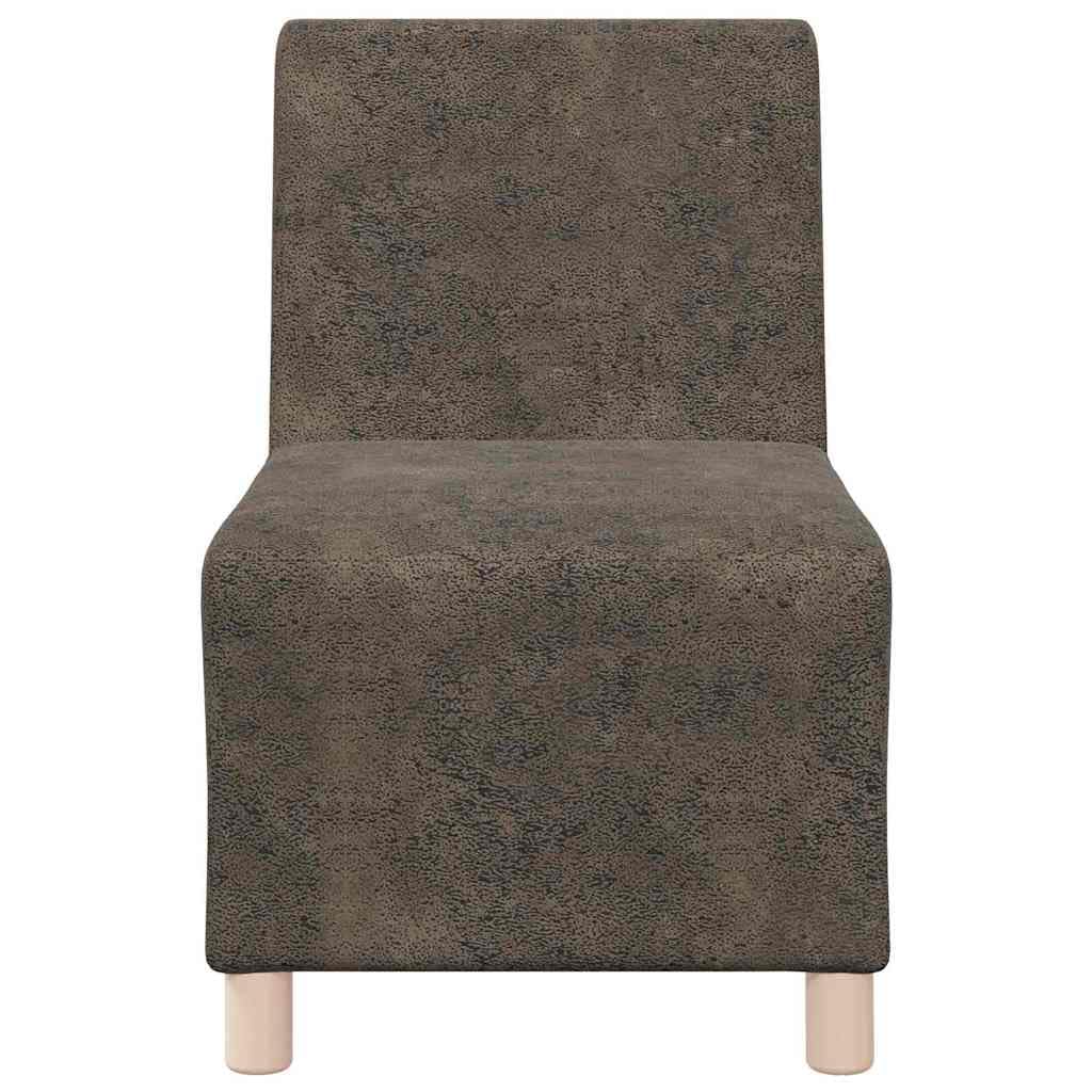 Sofá modular sin brazos, 2 piezas, gris oscuro, 55 x 74 x 82 cm, ante sintético, marco de madera contrachapada, muebles de salón, duradero, capacidad de 110 kg