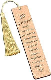5 Year Anniversary Wood Gift for Him Her, Wooden Bookmark 5th Anniversary Wooden Gifts for Wife Husband, 5 Year Marriage Gifts Anniversary for Couple, Fifth Anniversary Valentines Gifts for Women Men