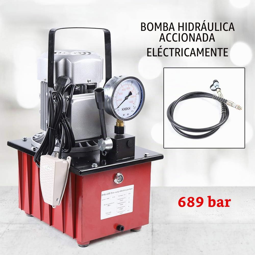 Bomba hidráulica eléctrica de 220 V, 700 bar, bomba electrohidráulica con manguera de aceite de 1,8 m, válvula manual, bomba hidráulica de 1400 rpm para una variedad de dispositivos hidráulicos