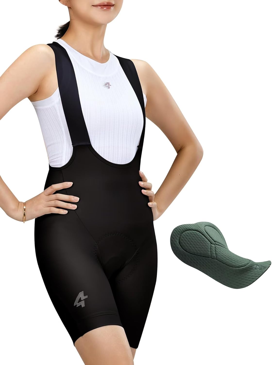 LAMEDA Cycling Bibs Women Padded Bike Shorts Womens High Waisted with Padding Breathable Bicycle Shorts UPF 50+