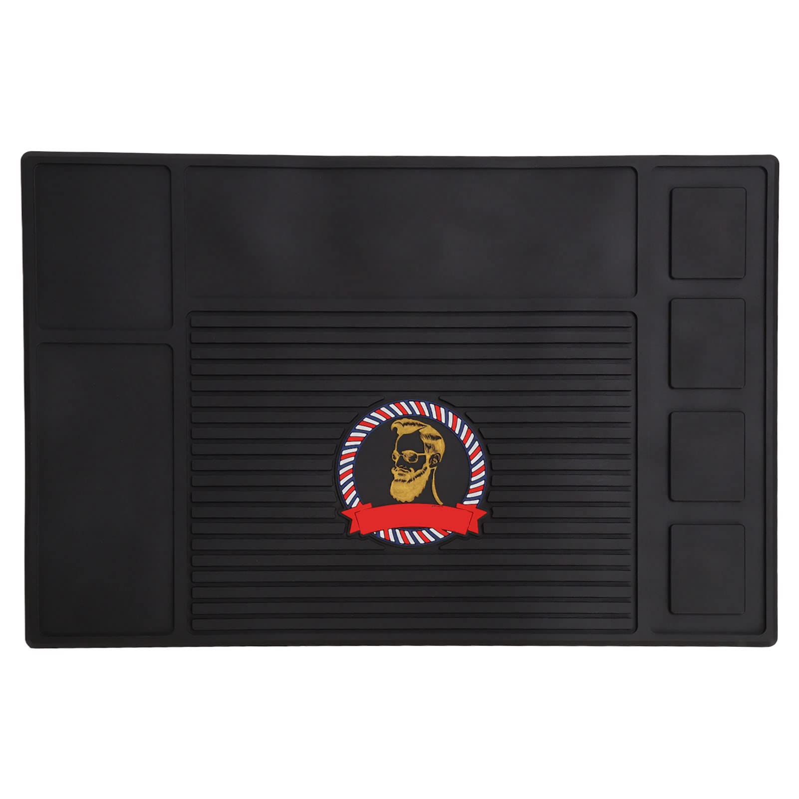 Nutriess Barber Station Organizer, Anti Slip Silicone Mat, Skid remnant Waterproof Tool Pad, Strong Adhesion Mat for Hair Salon, Non Slip Barber Tool Organizer