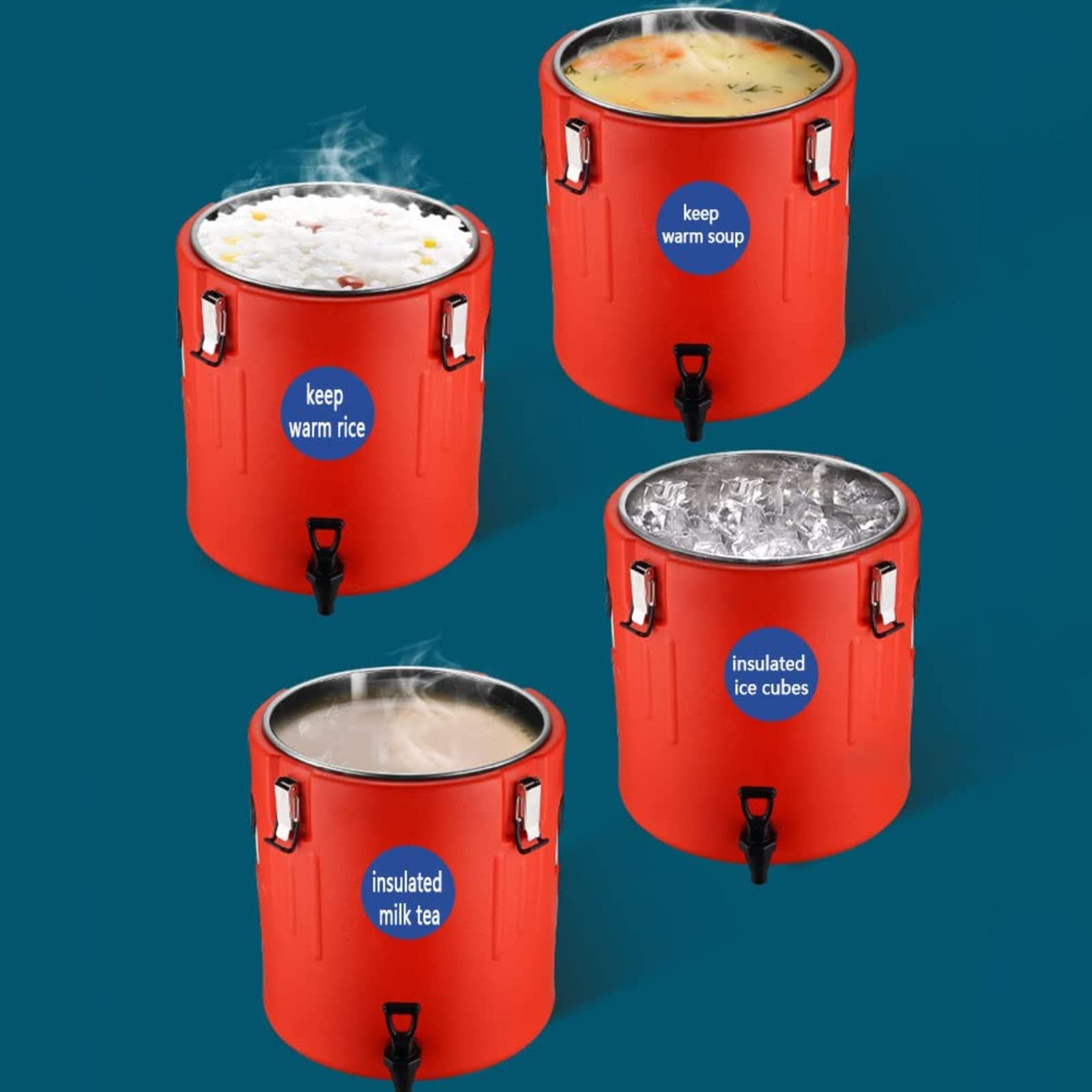 Dispensador de Agua Caliente y fría con Grifo, Termo para Catering, Aislado Durante 48 Horas, Termo Comercial para café (10 L)
