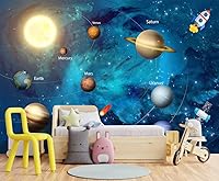 Vista 15 de Papel pintado de la nave espacial de la galaxia para baño, sala de estar, dormitorio, mural de techo y pared - 137"x96" (no se pela ni se pega)