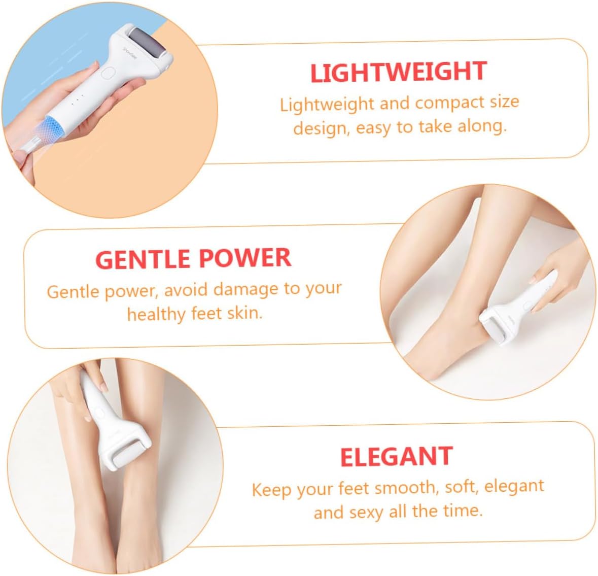 CALLARON Electric Callus Remover for Feet Professional Foot Care Tool Dry Wet Use Suitable for Men Women Portable Pedicure Device
