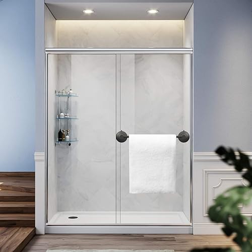 Miniatura 9 de DGYB Toallero ajustable con ventosa para baño de 14 pulgadas a 27 pulgadas, toallero de acero inoxidable de níquel cepillado para puerta de ducha de